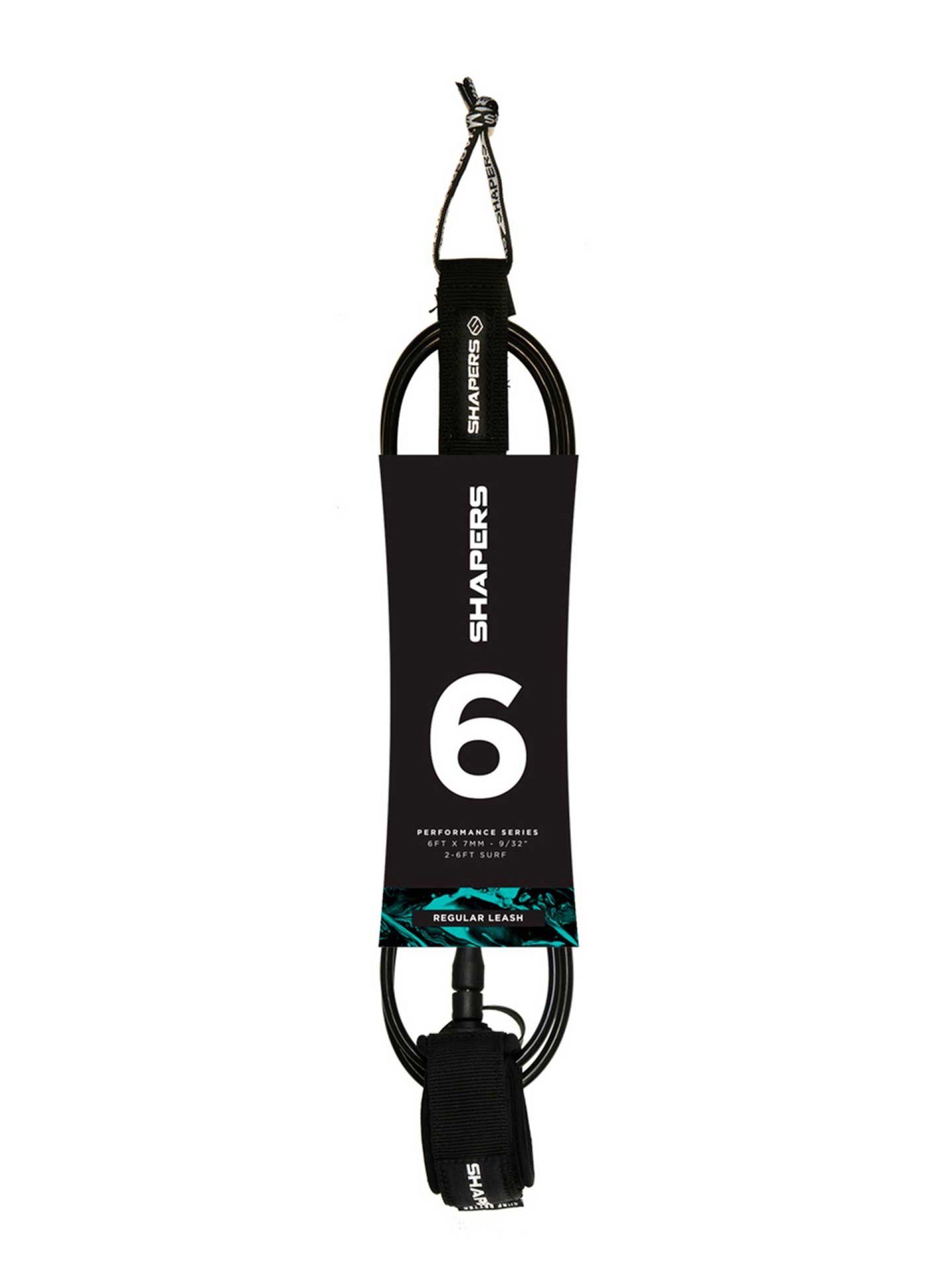 Shapers 6'0 Regular Black Leash