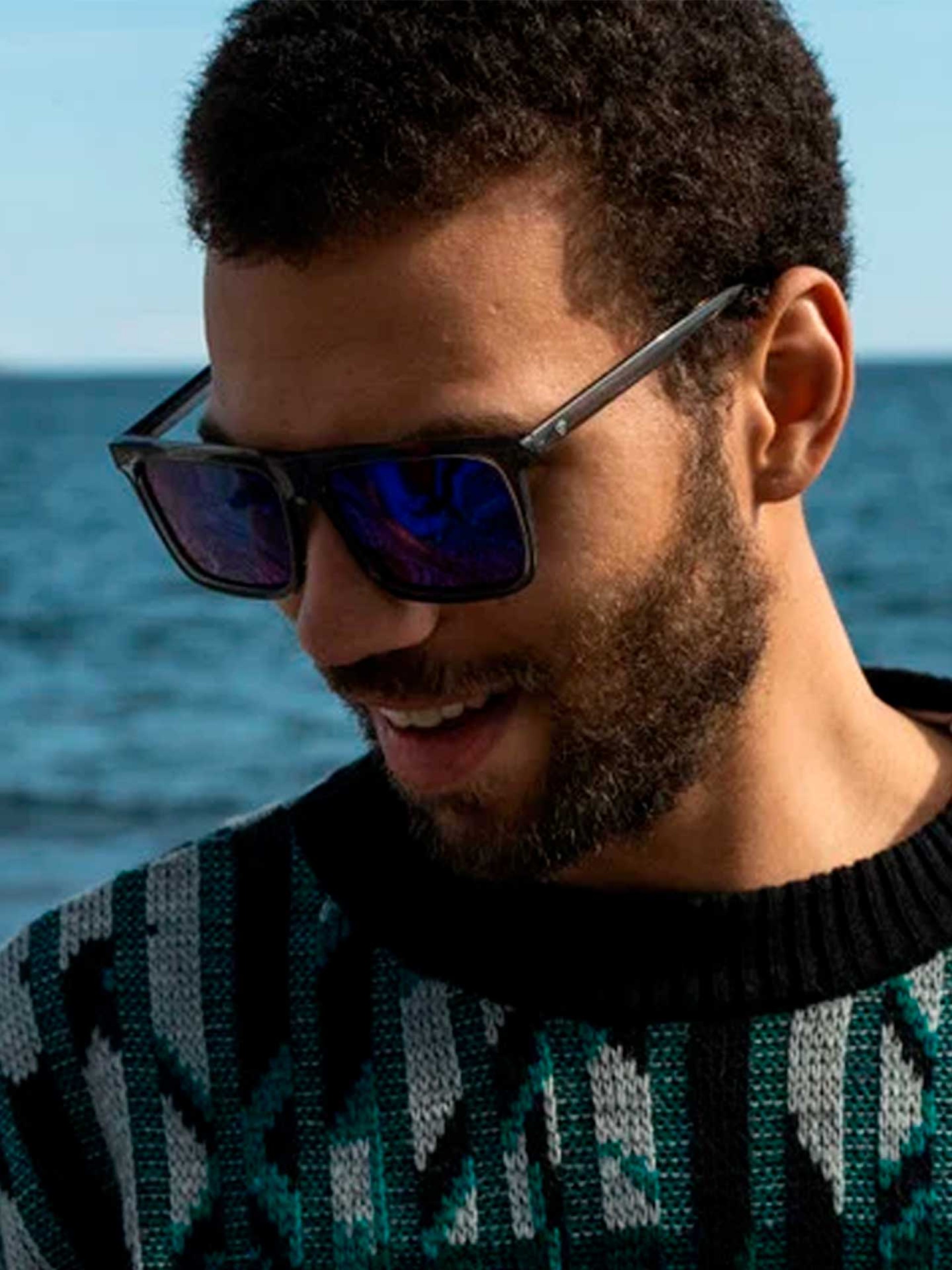 Chpo Bruce Grey / Blue Mirror Sunglasses