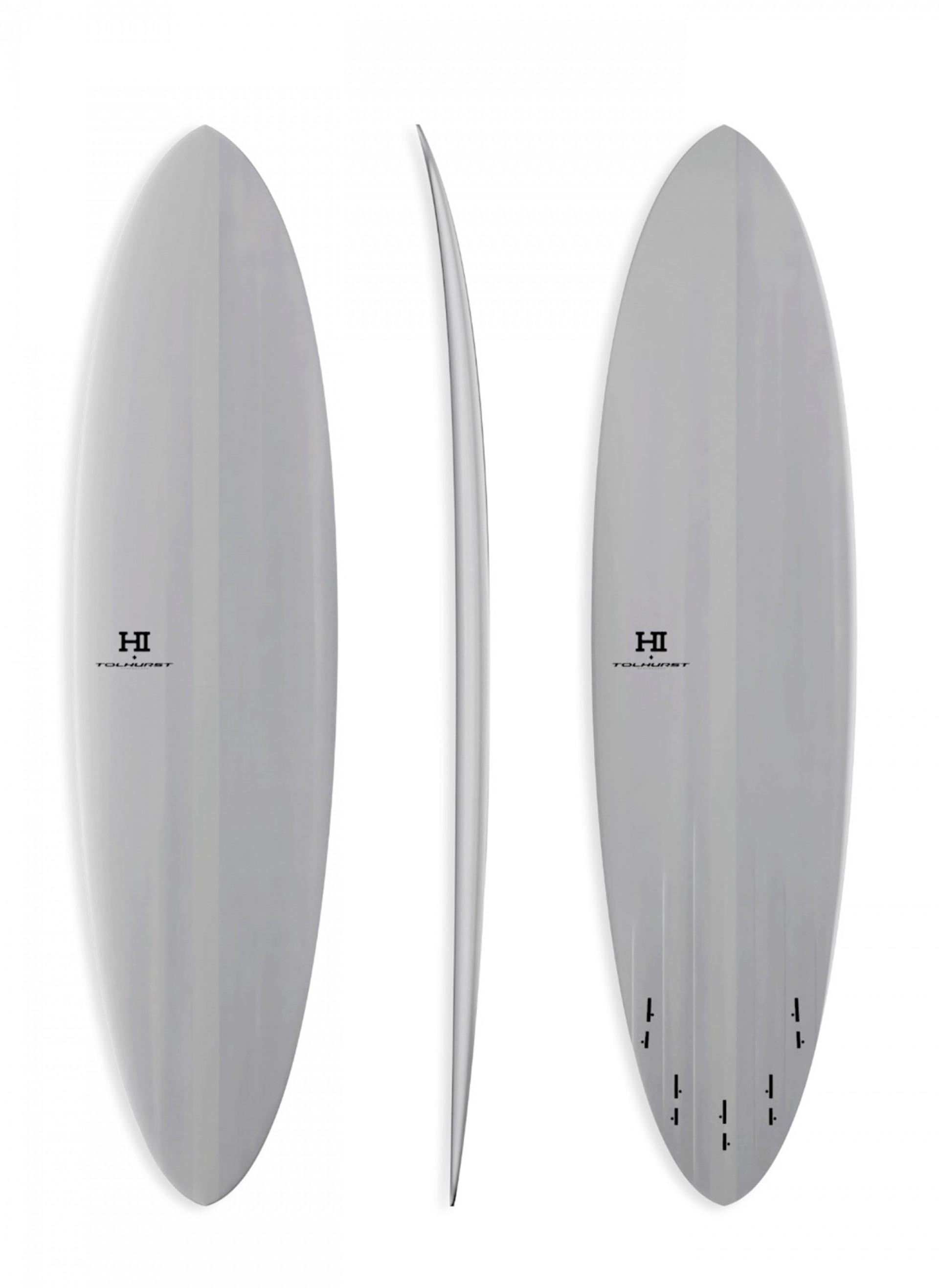 Mid 6 7'6" FCS II Surfboard Thunderbolt Red