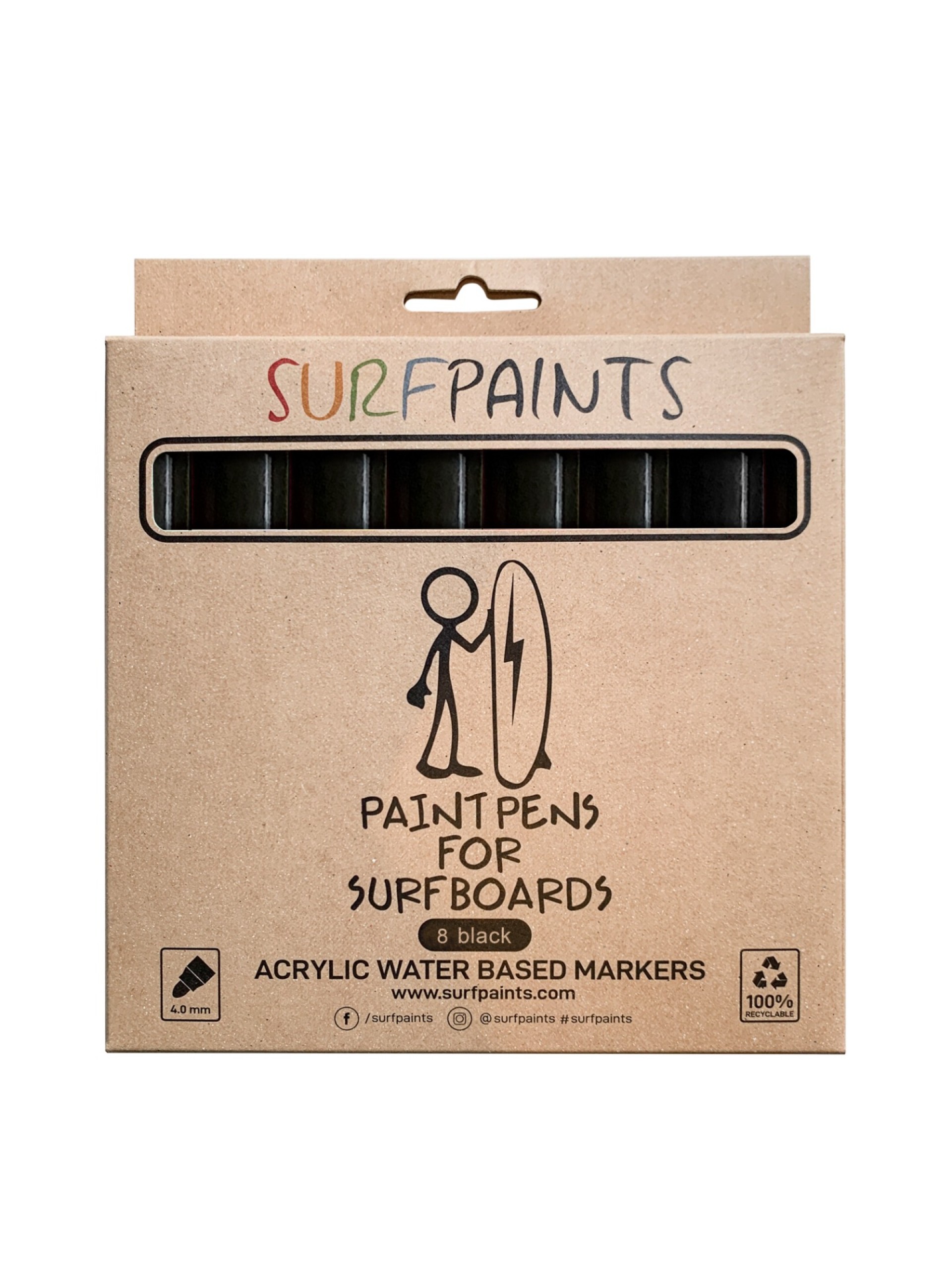 Canetas Surf Paints Black