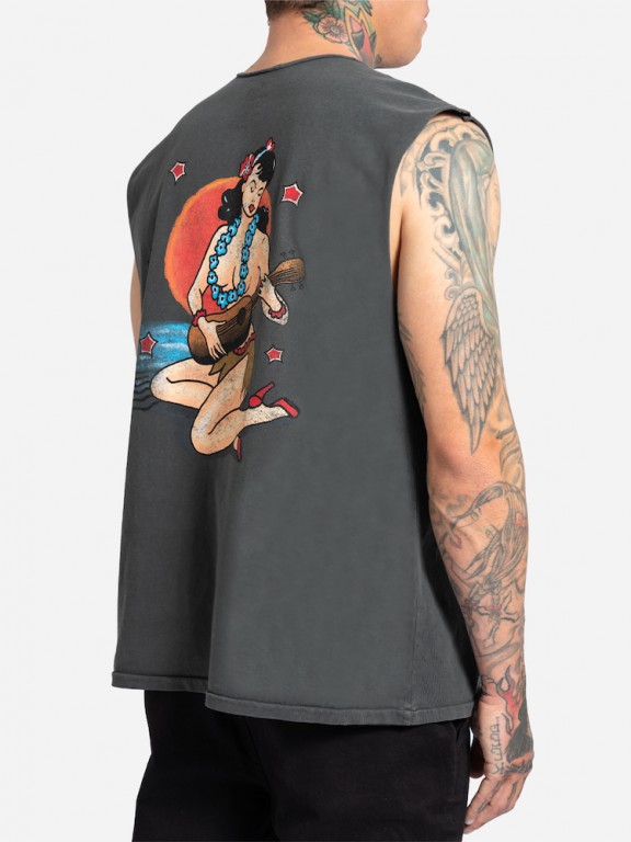 T-Shirt de Alças Lost Uke Cut Off T-Shirt de Alças Lost Uke Cut Off