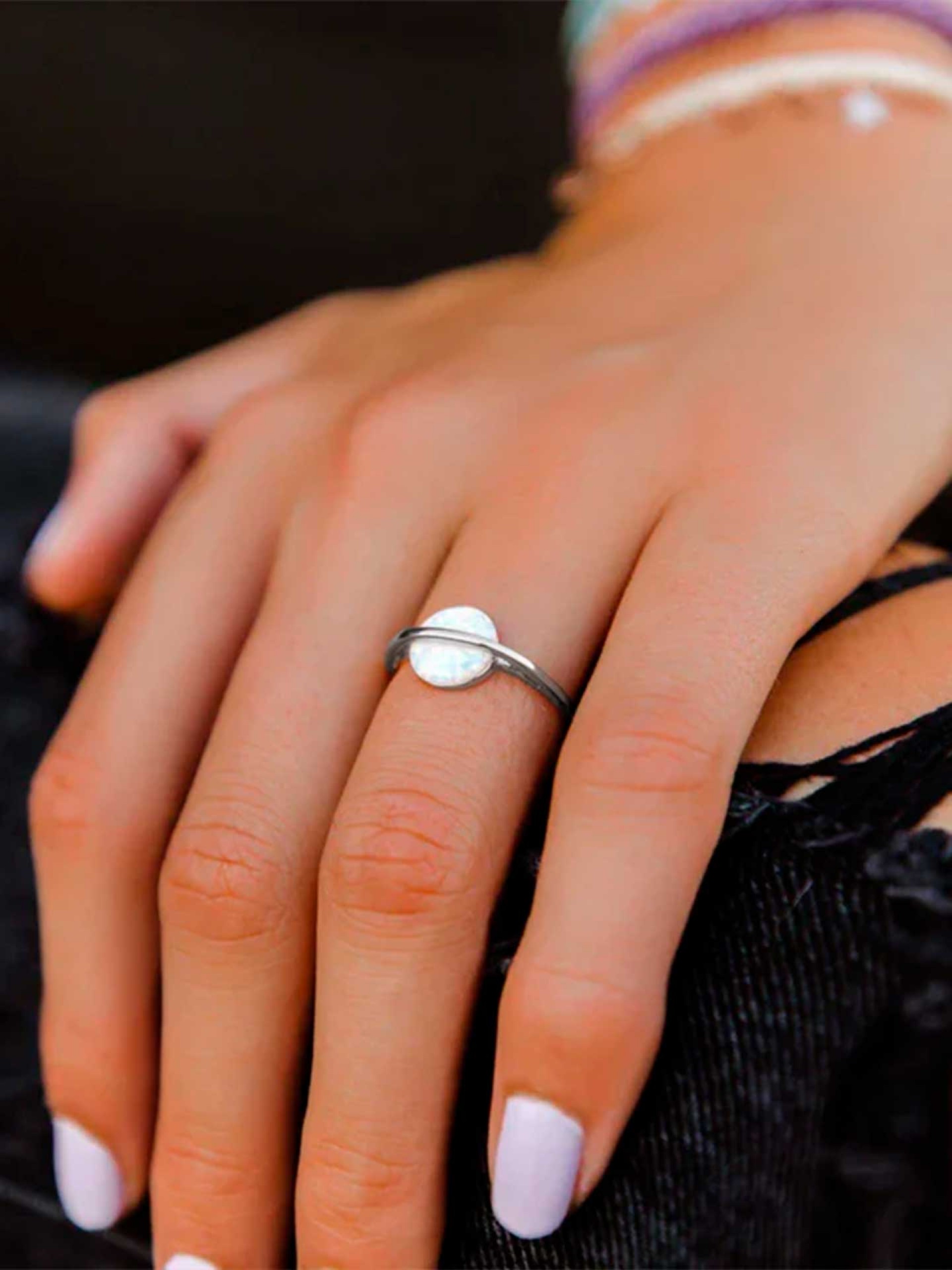 Pura Vida White Opal Saturn Ring