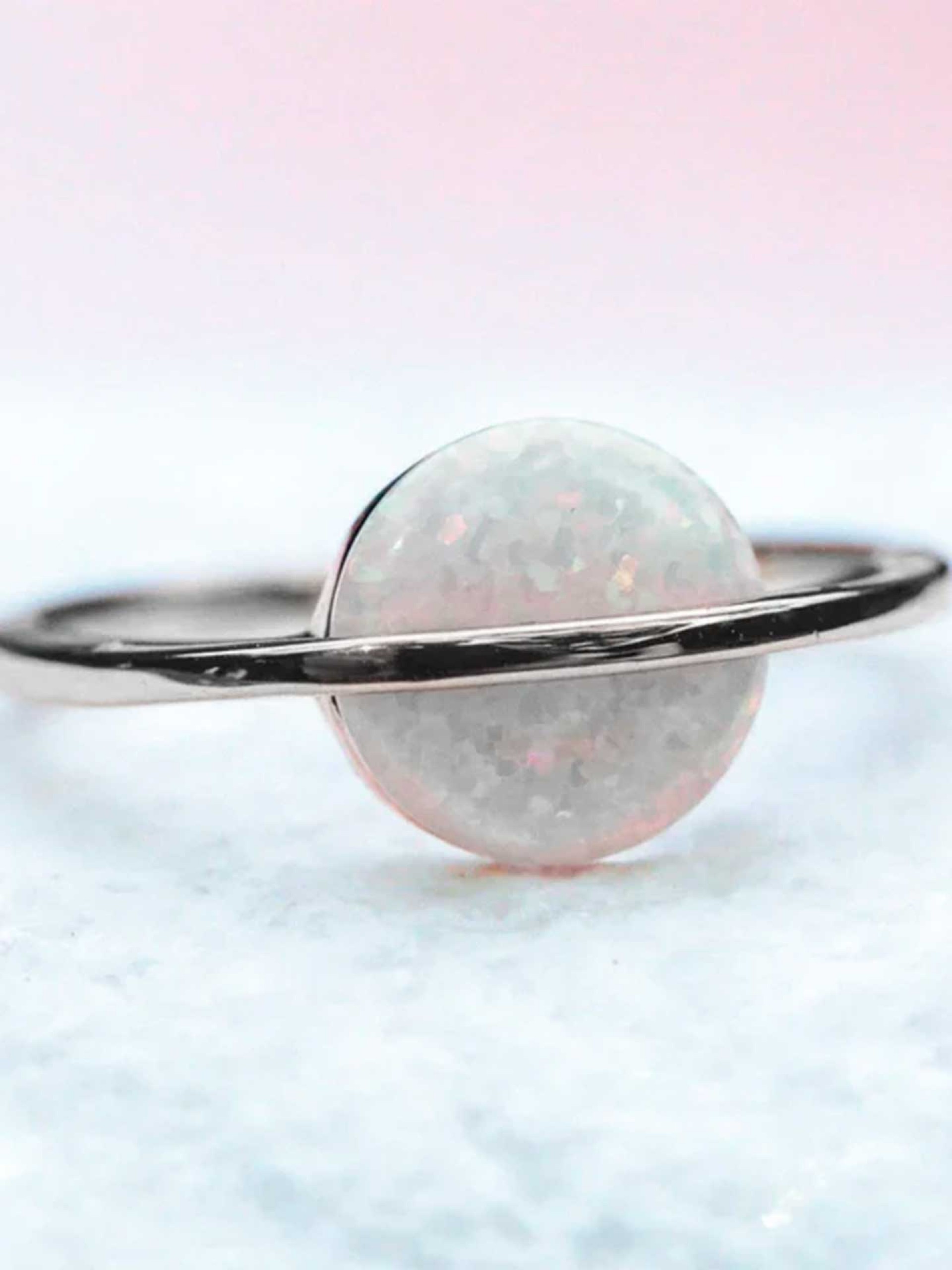 Pura Vida White Opal Saturn Ring