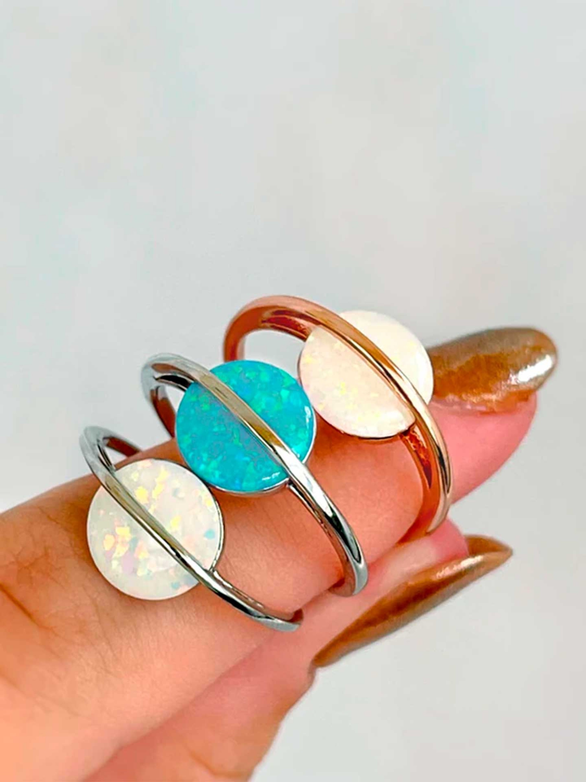 Pura Vida White Opal Saturn Ring