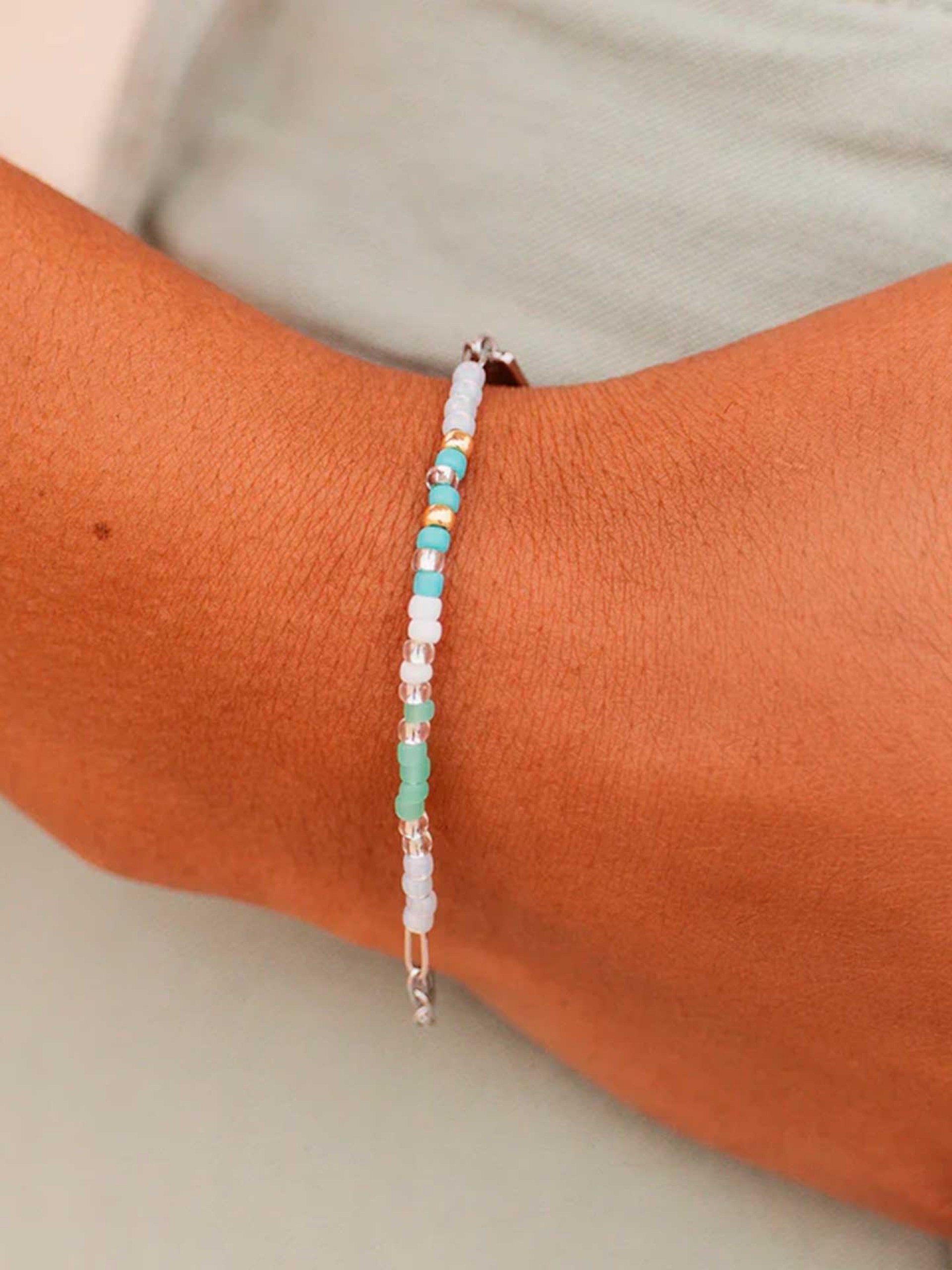 Pura Vida Seabright Stretch Bead & Chain Bracelet