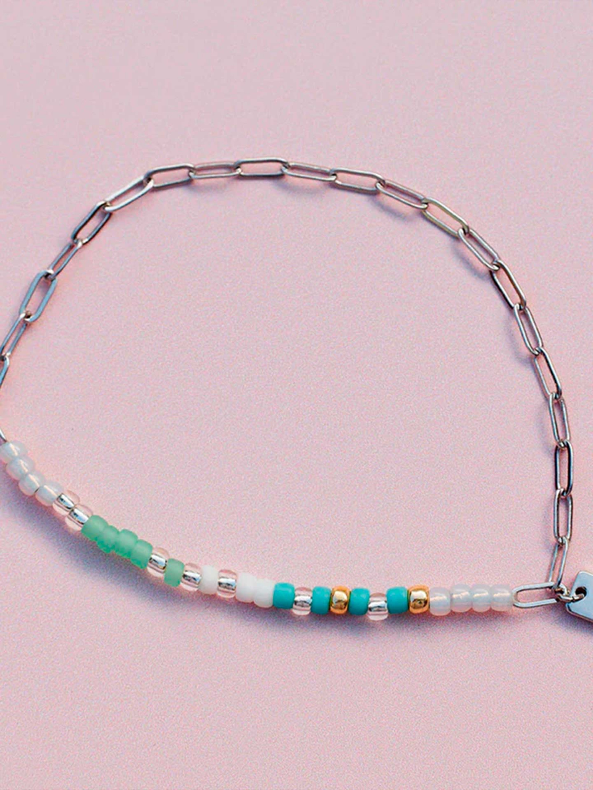 Pura Vida Seabright Stretch Bead & Chain Bracelet