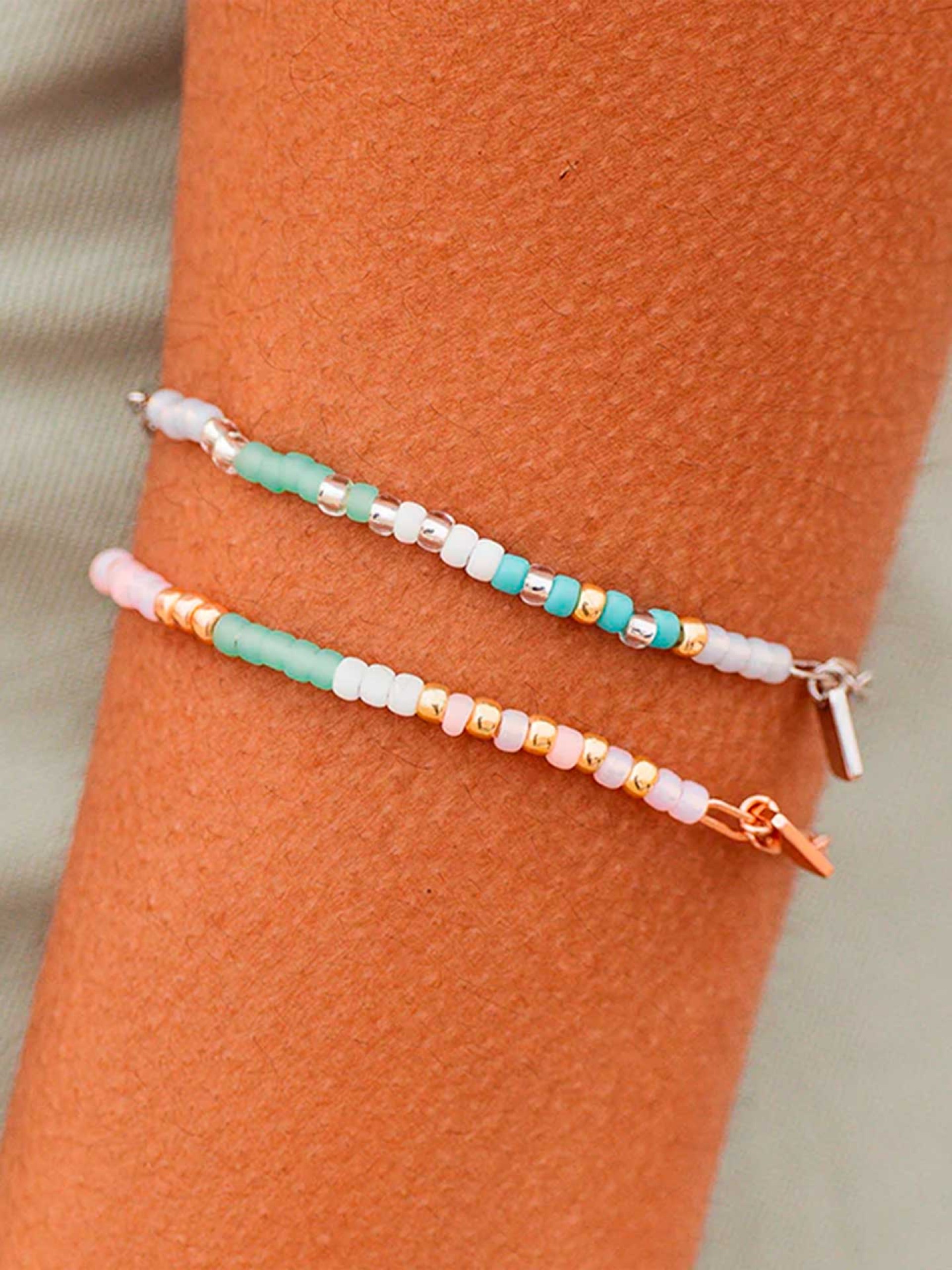 Pura Vida Seabright Stretch Bead & Chain Bracelet