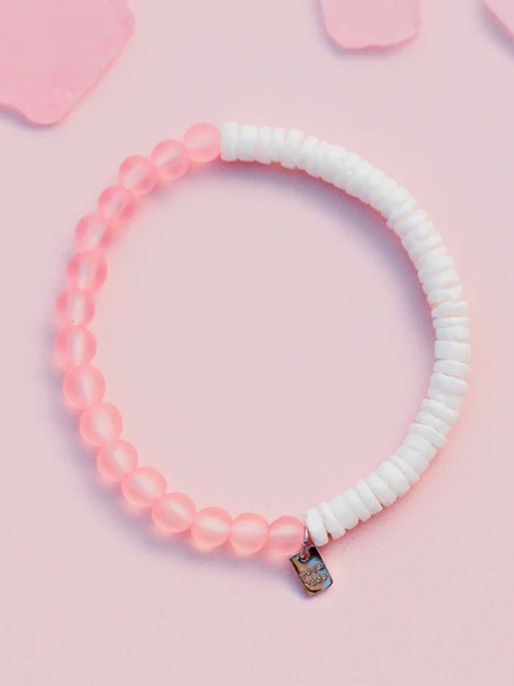 Bracelete Pura Vida Puka Shell & Frosted Bead Bracelete Pura Vida Puka Shell & Frosted Bead