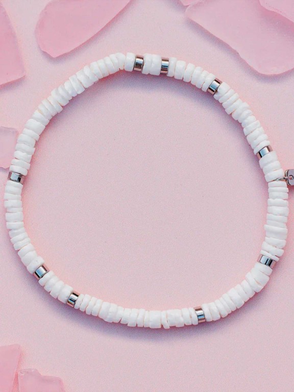 Pulseira de tornozelo extensível Pura Vida Puka Shell Pulseira de tornozelo extensível Pura Vida Puka Shell