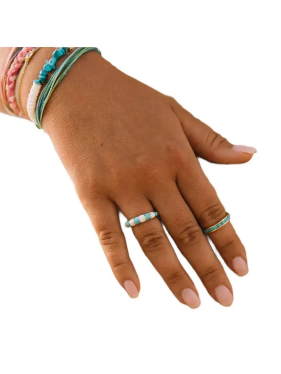 Anel Pura Vida Striped Enamel Gold Anel Pura Vida Striped Enamel Gold