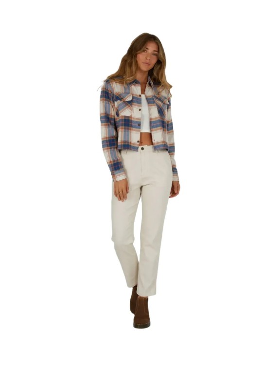 Camisa Salty Crew Stay Golden Crop Flannel Camisa Salty Crew Stay Golden Crop Flannel