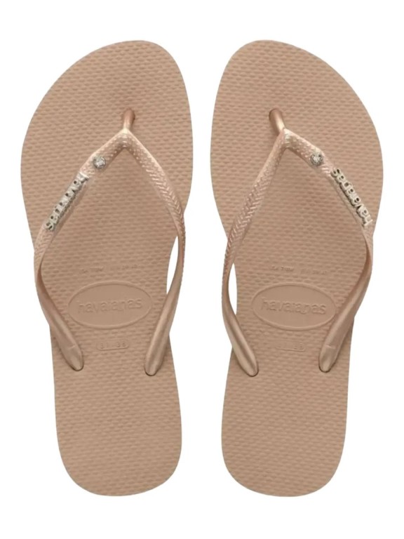 Chinelos Havaianas Slim Metal Logo and Crystal