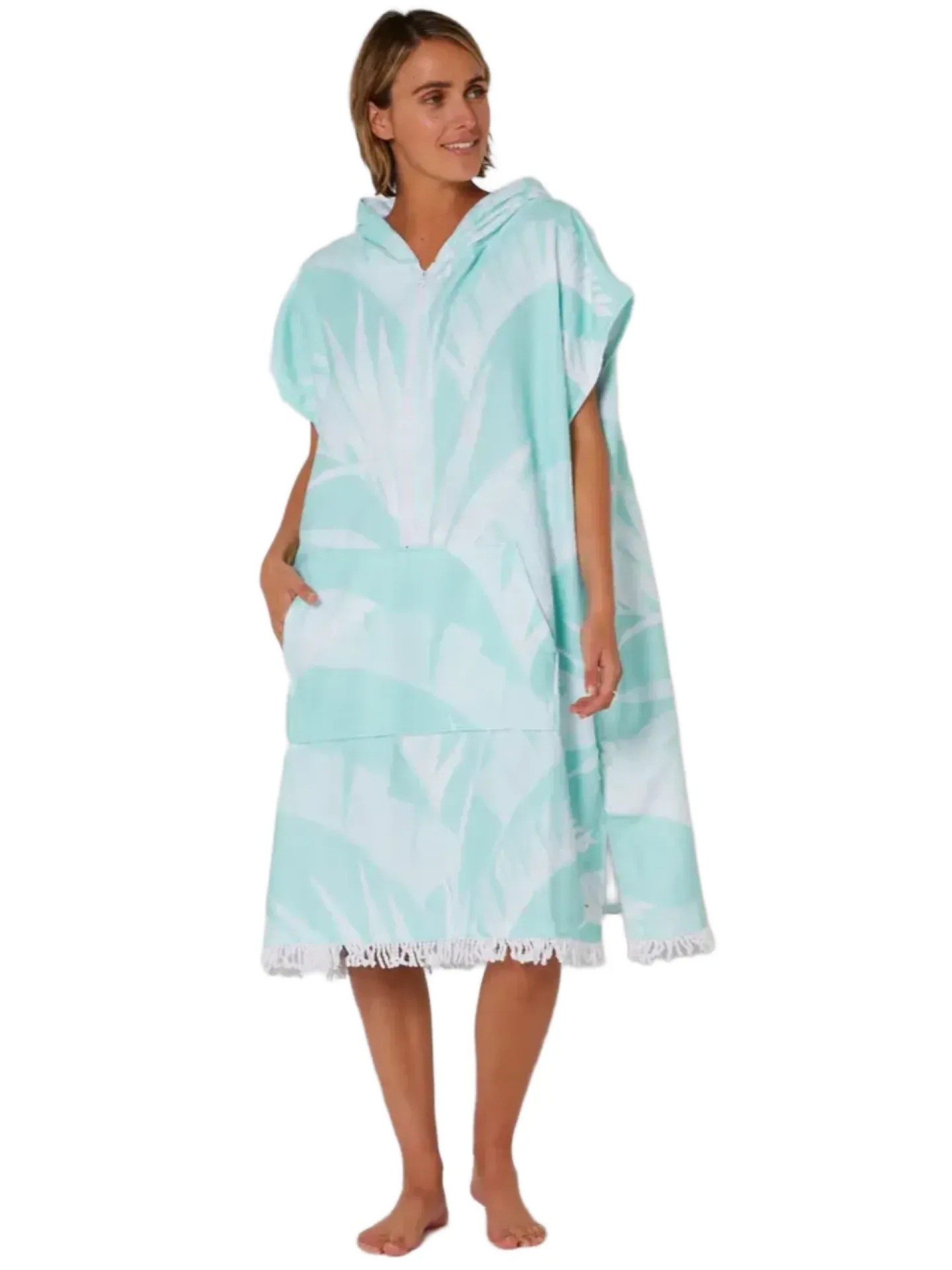 Ocean & Earth Ladies Front Zip Hooded Poncho