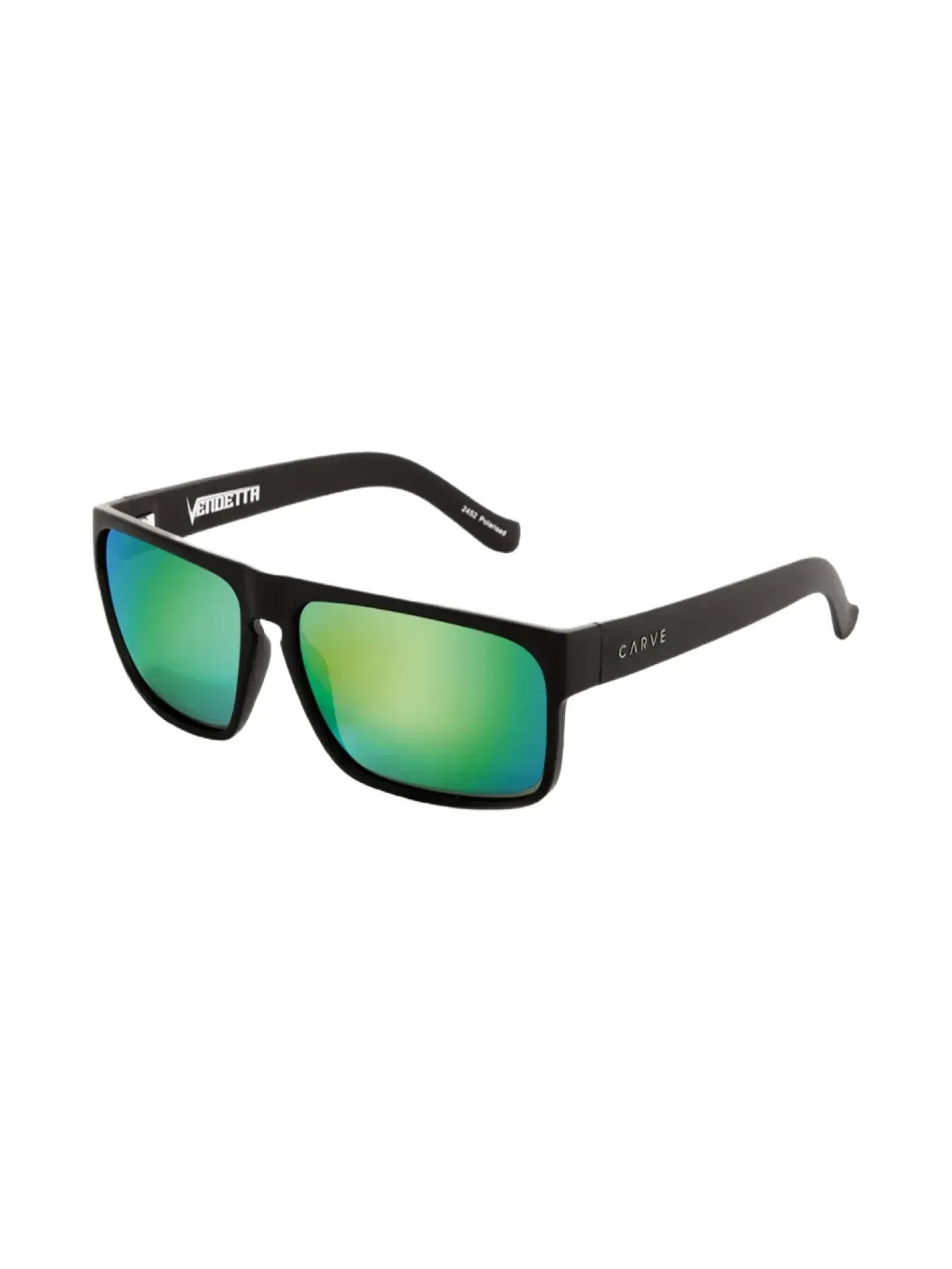 Carve Vendetta Matte Black w/ Green Iridium Sunglasses