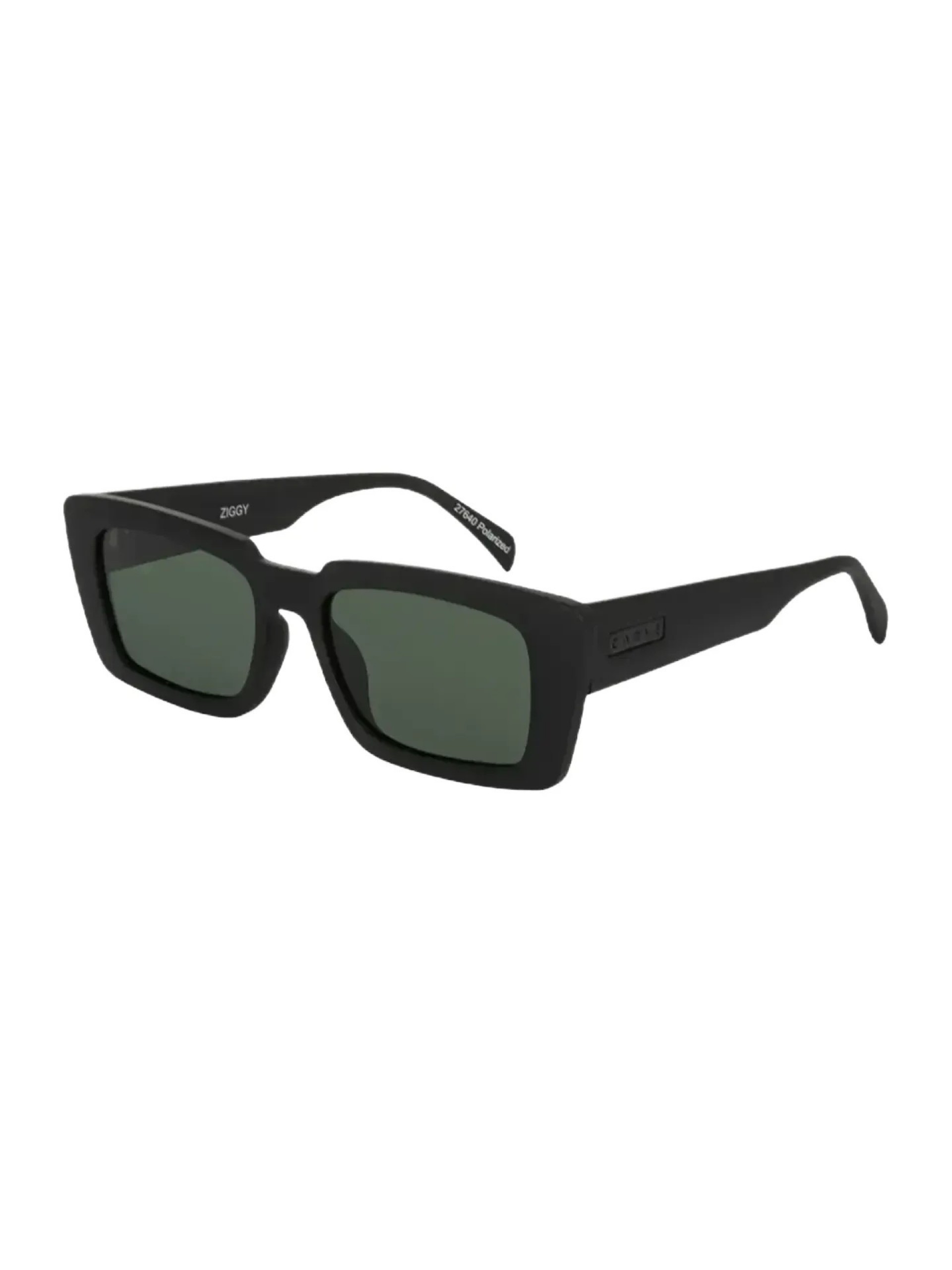Carve Ziggy Matte Black w/ Green Polarized Sunglasses