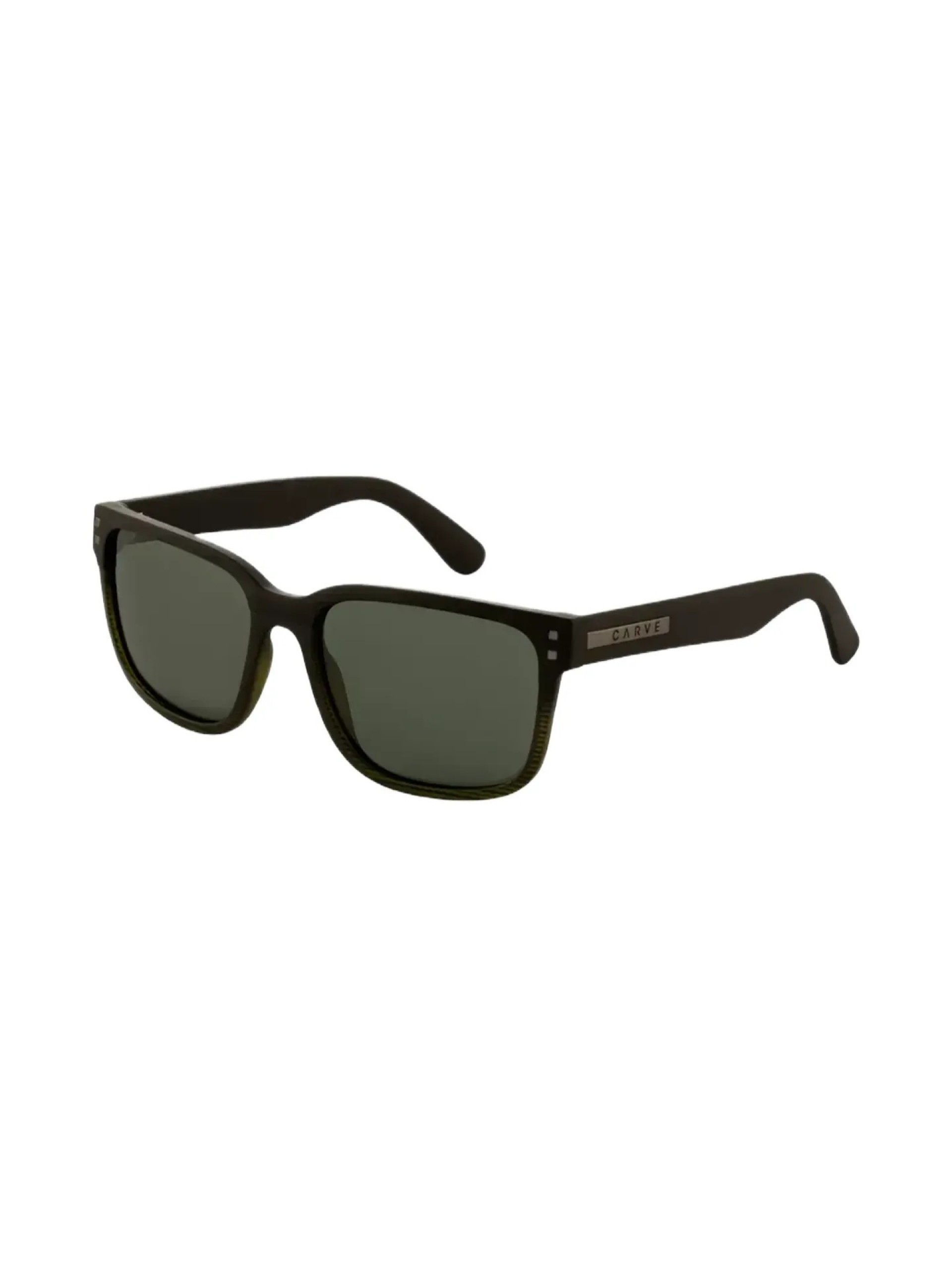 Carve Rivals XL Matte Black to Olive Streak w/ Green Sunglasses