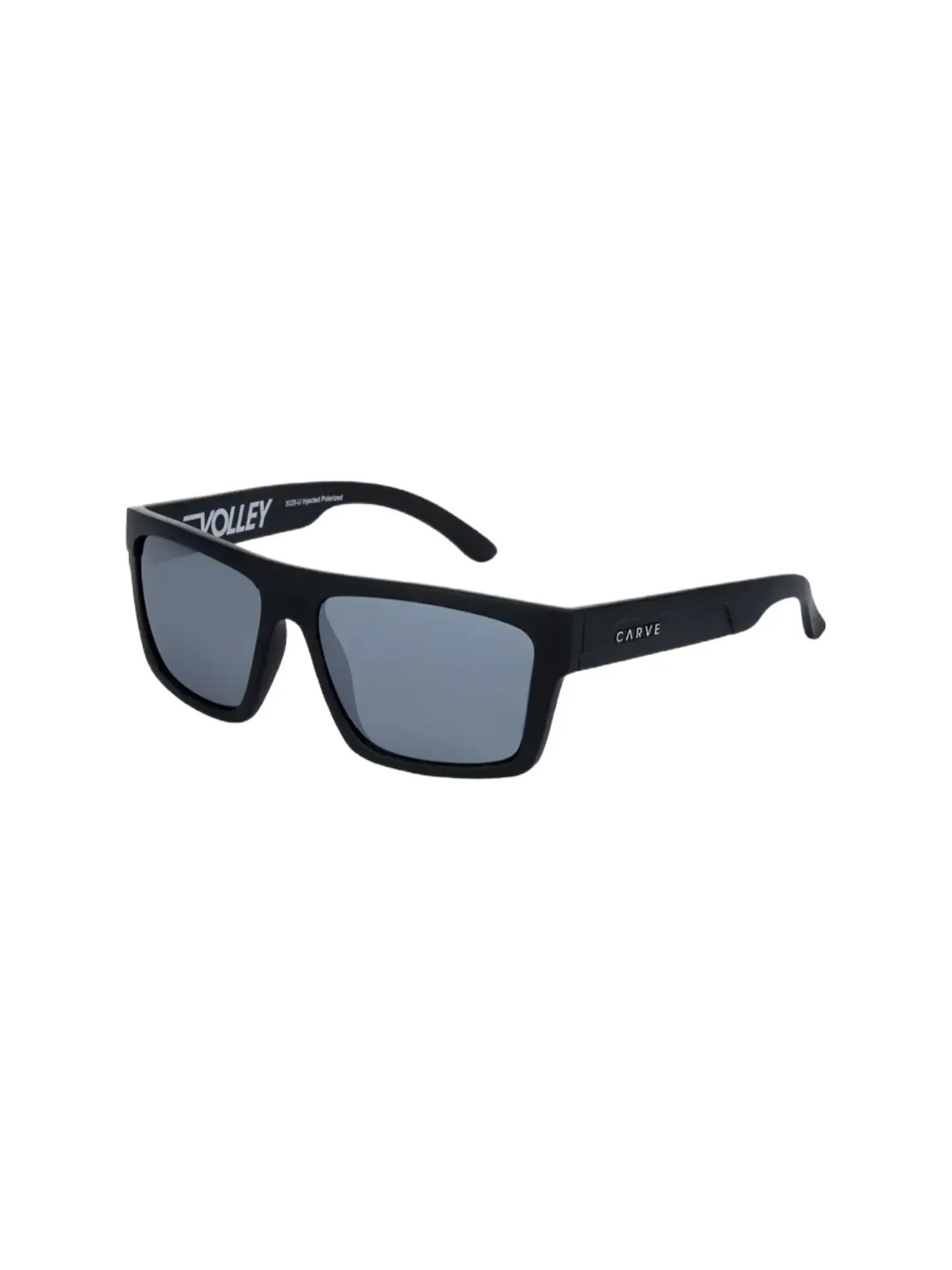 Carve Volley Matte Black w/ Silver Injected Iridium Polarized Sunglasses