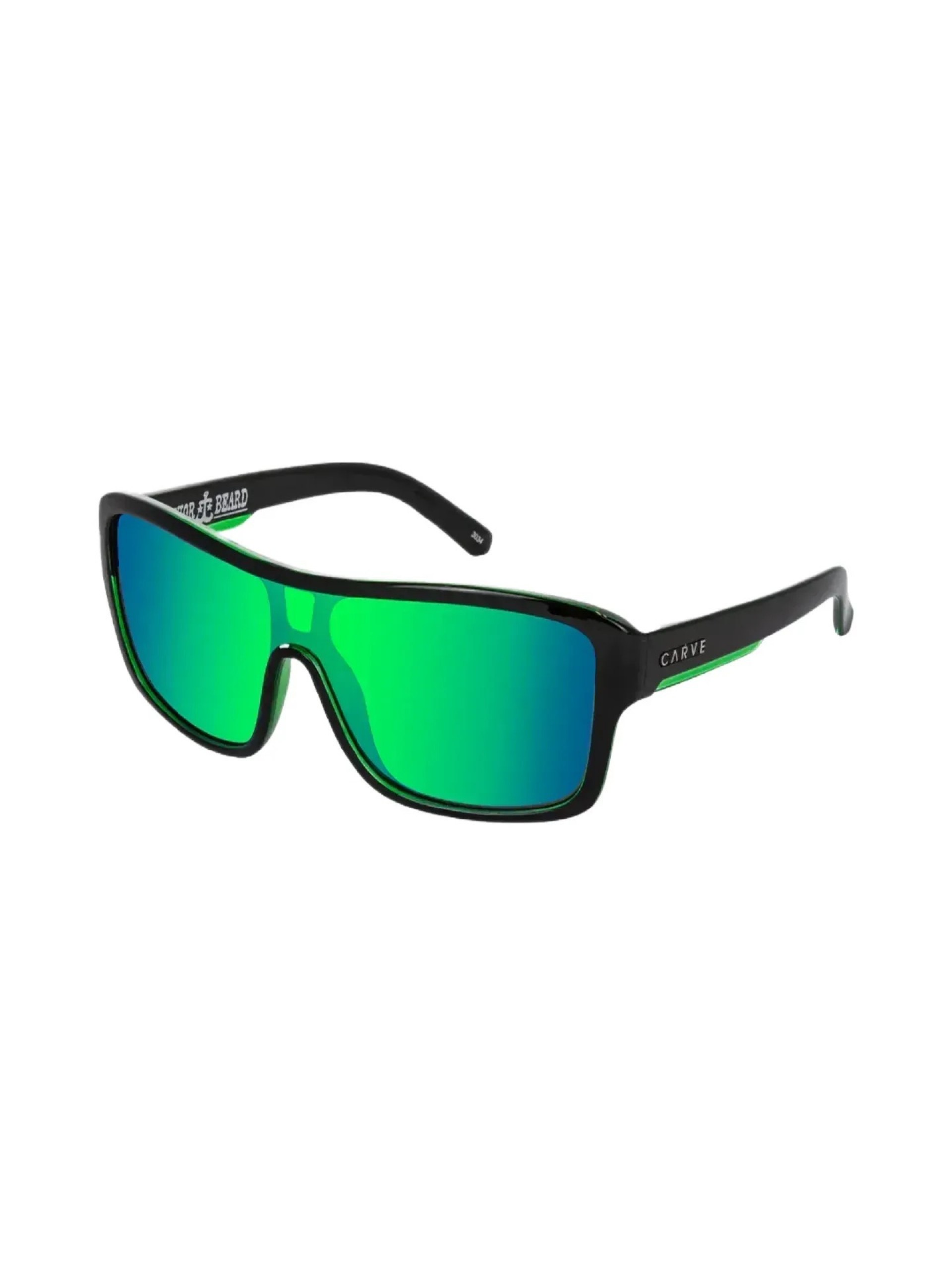 Carve Anchor Beard Black w/ Green Iridium Sunglasses