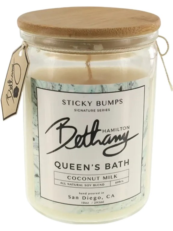 Sticky Bumps Bethany Hamilton Queen's Bath 10oz Candle Sticky Bumps Bethany Hamilton Queen's Bath 10oz Candle