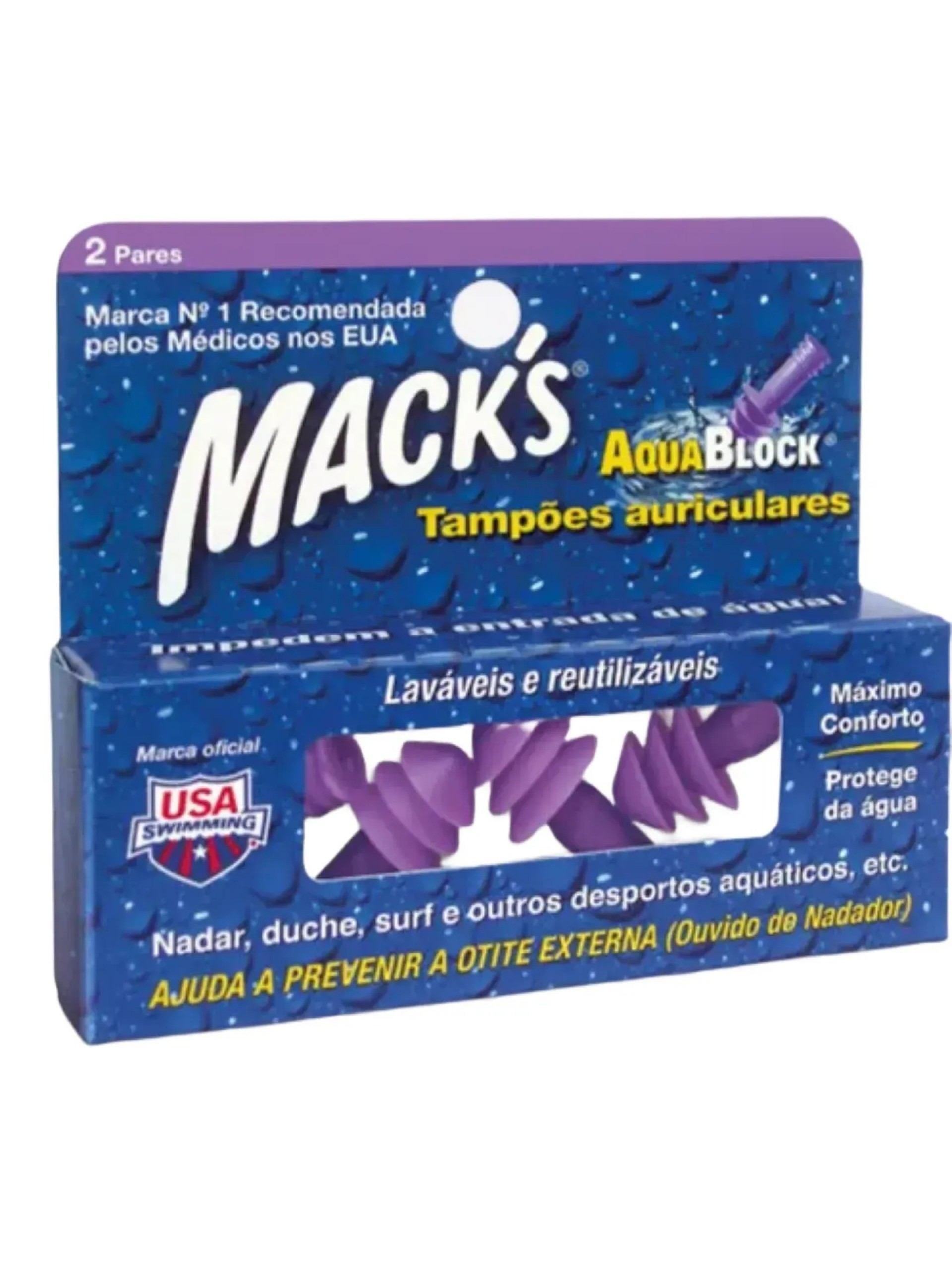 Tampões Auriculares Macks ESP Aquablock