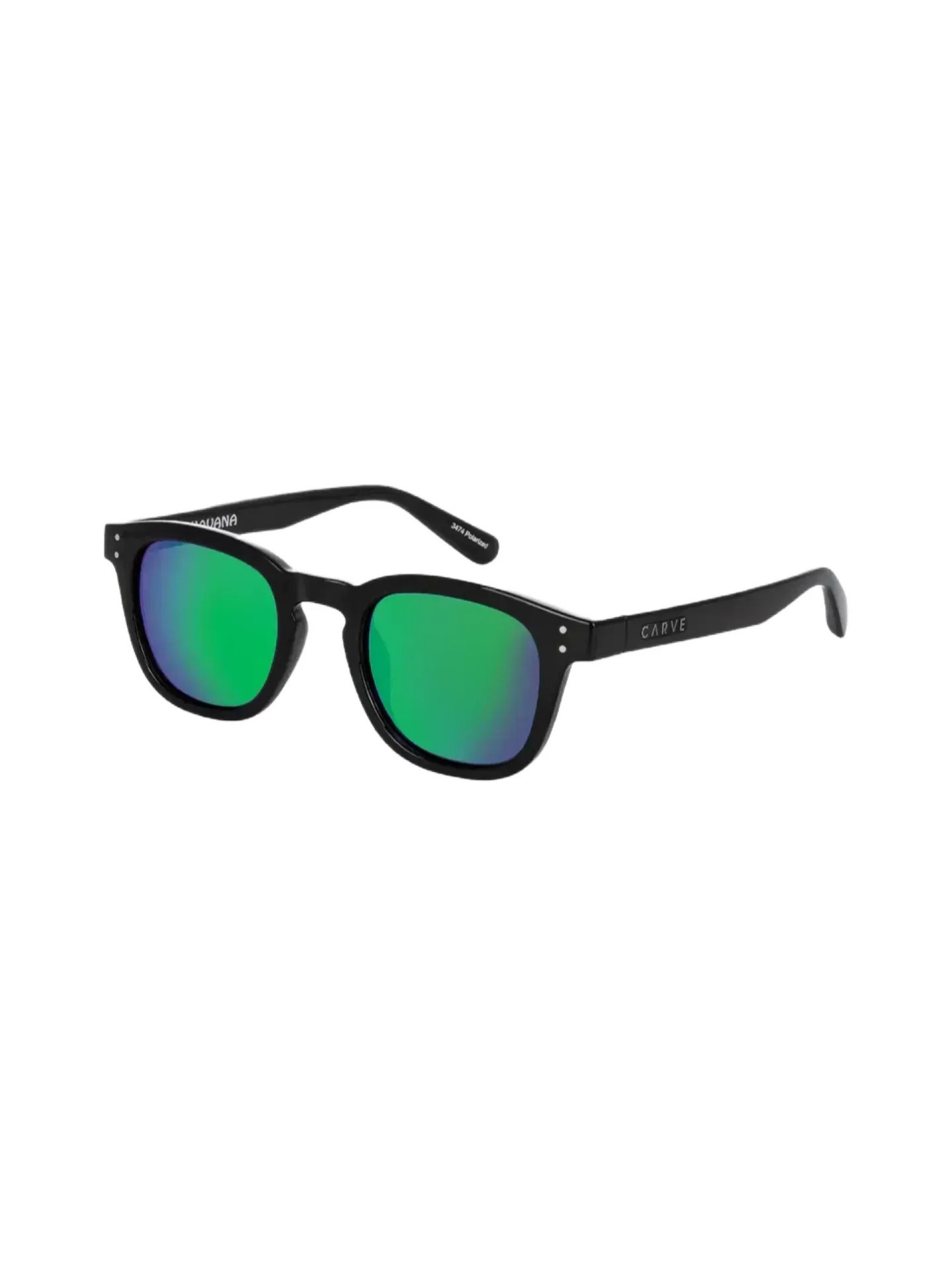 Carve Havana Gloss Black w/ Green Iridium Polarized Sunglasses