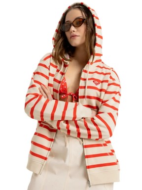Roxy Perfect Stripe Zip Hooded Sweatshirt