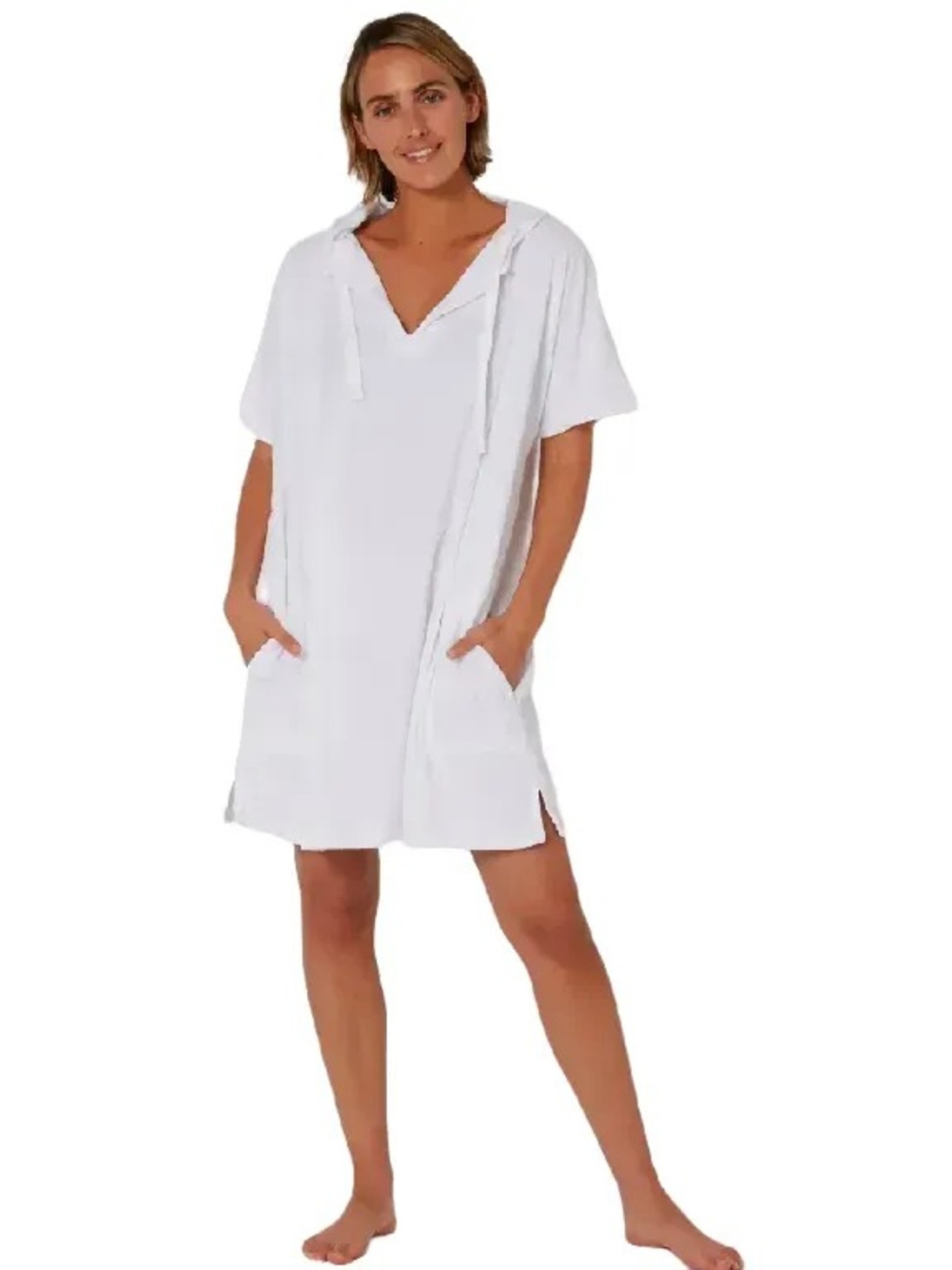 O&E Ladies V Neck Hooded Poncho