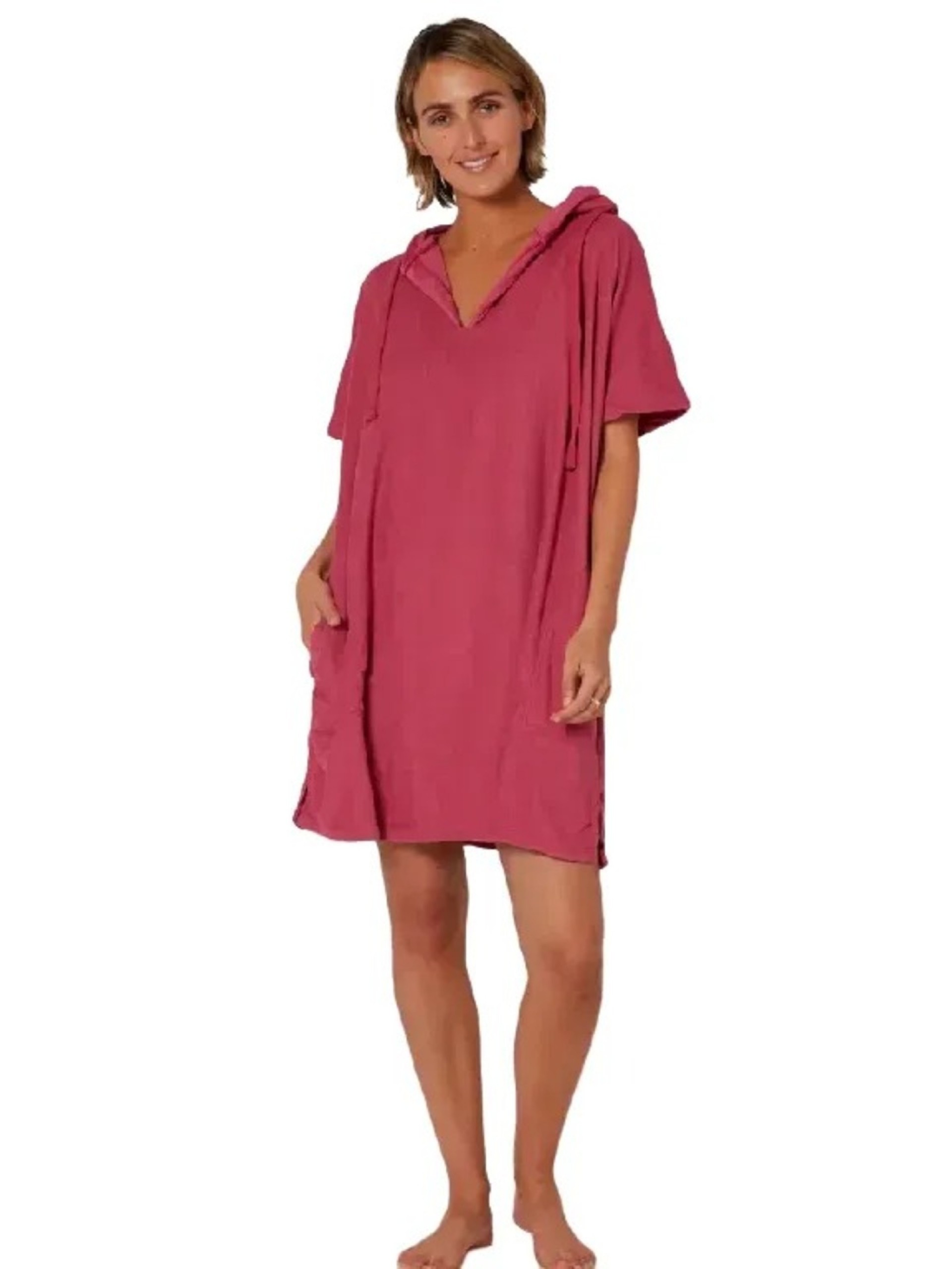 O&E Ladies V Neck Hooded Poncho