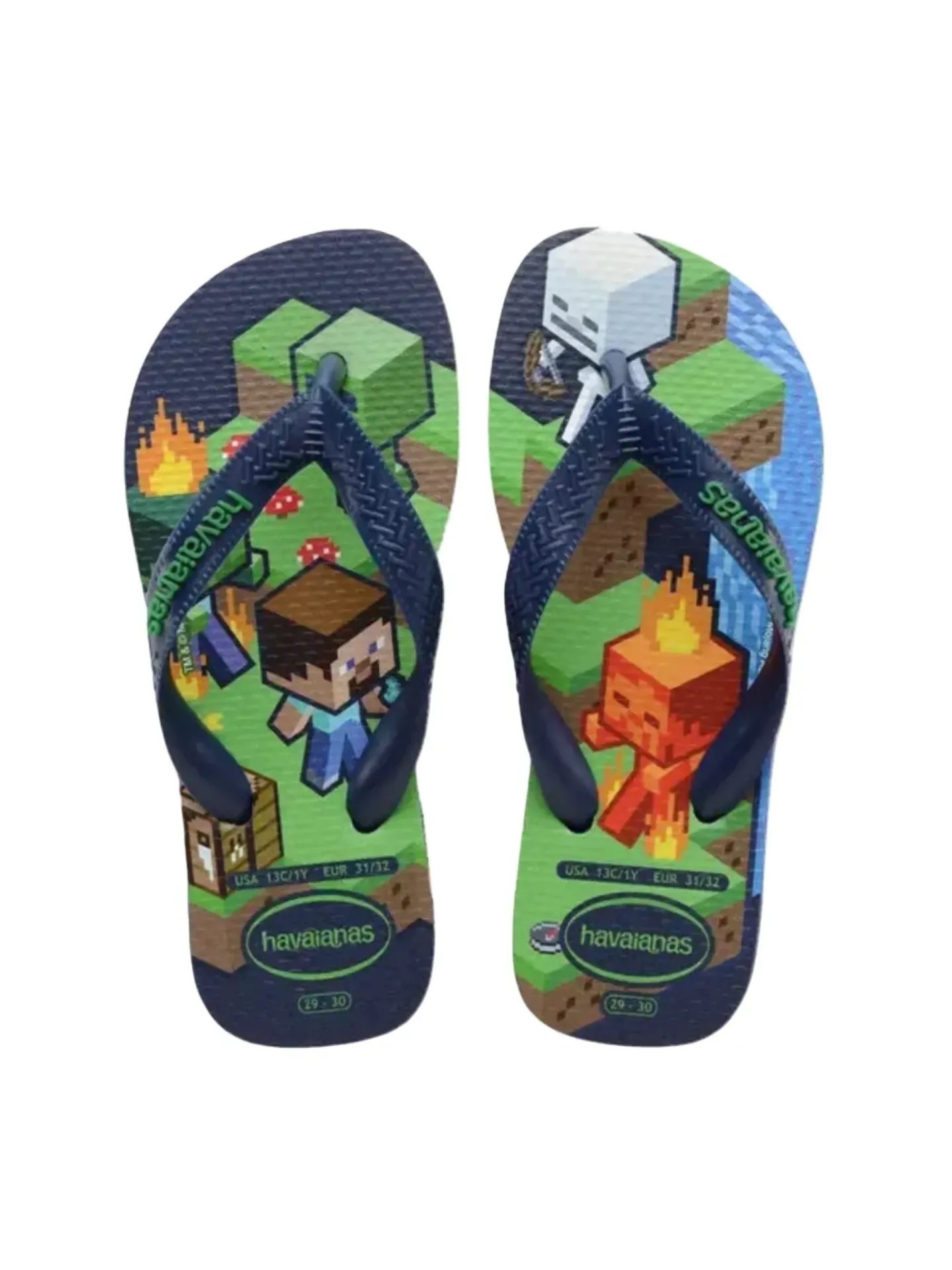 Havaianas Kids Minecraft Leaf Flip Flops