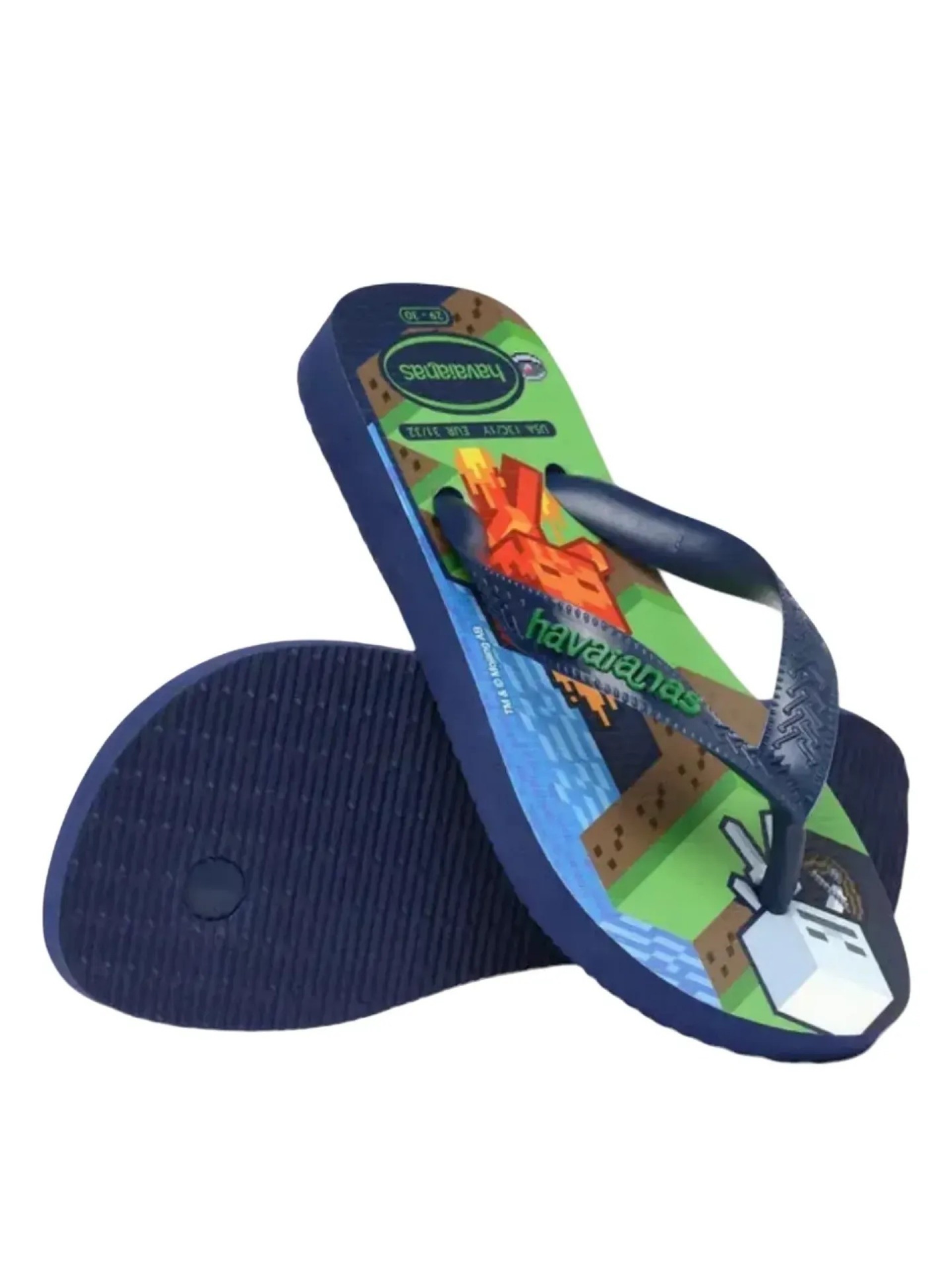 Havaianas Kids Minecraft Leaf Flip Flops