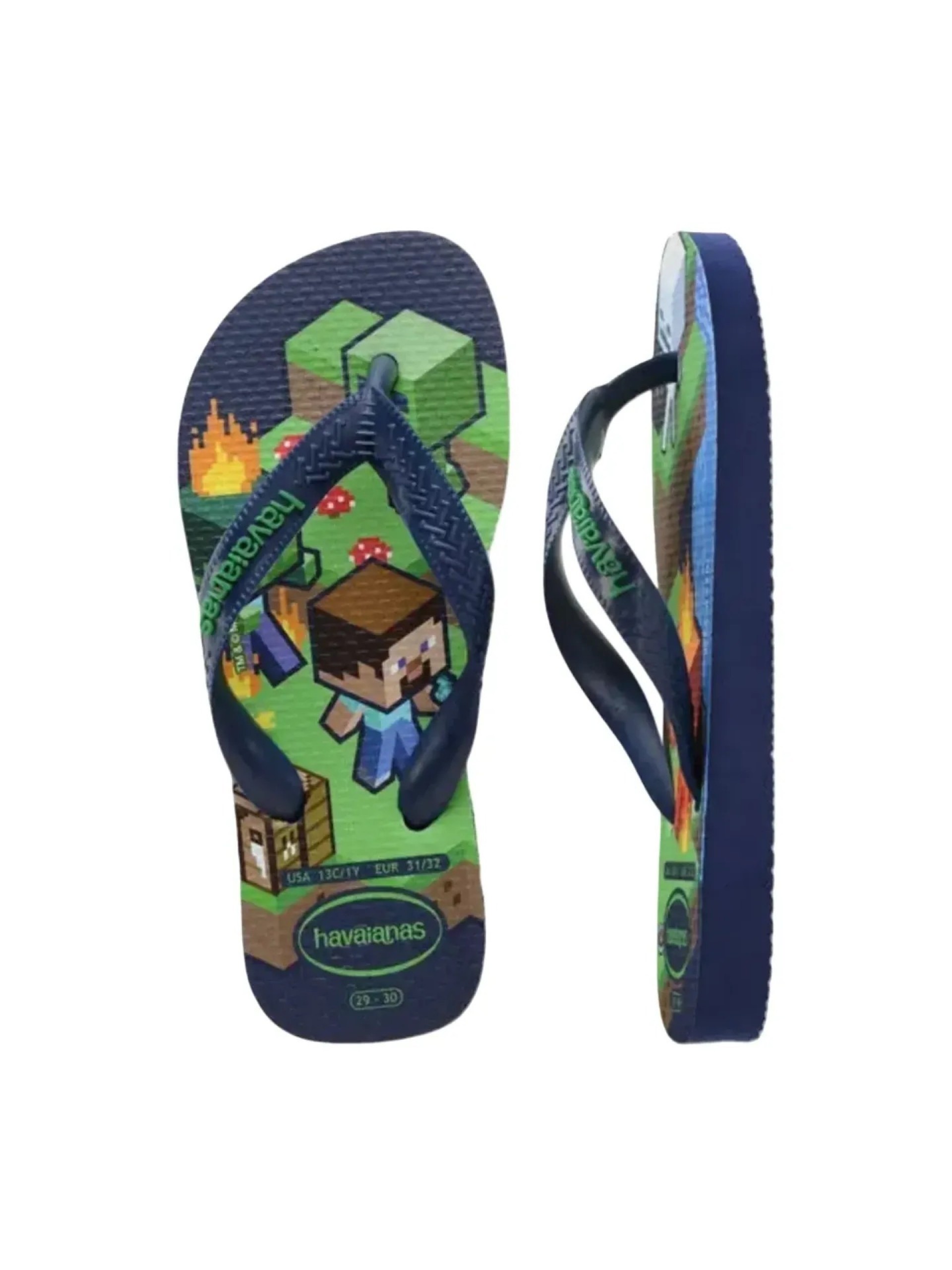 Havaianas Kids Minecraft Leaf Flip Flops