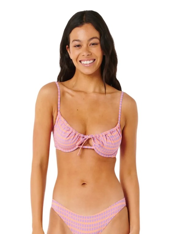 Biquni Top Rip Curl Isles Plaid D-DD Balconette