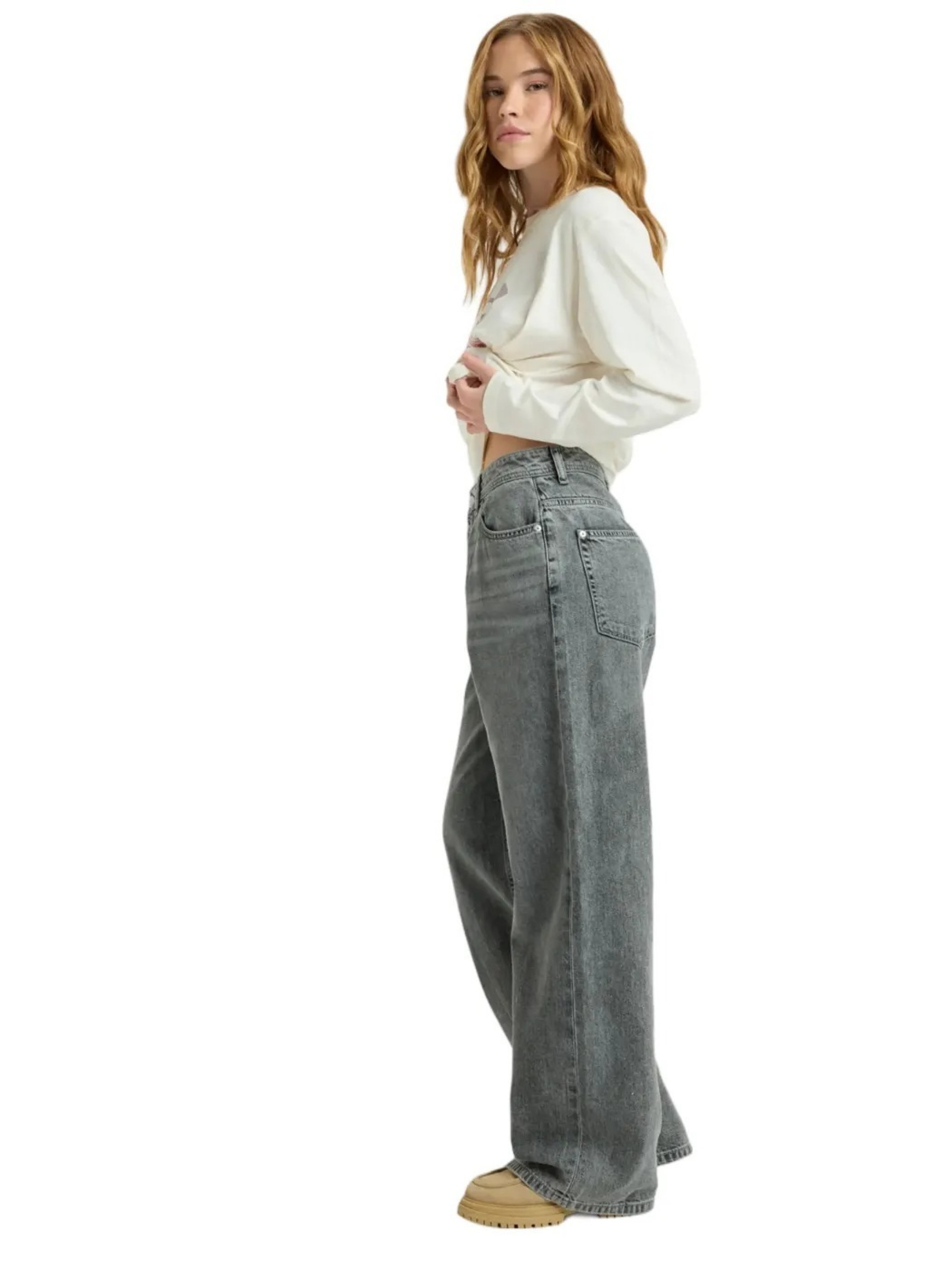 Roxy Milla Wide Leg Regular Mid Denim Pants