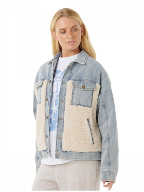 Casaco Rip Curl Cruisin Sherpa Denim Casaco Rip Curl Cruisin Sherpa Denim