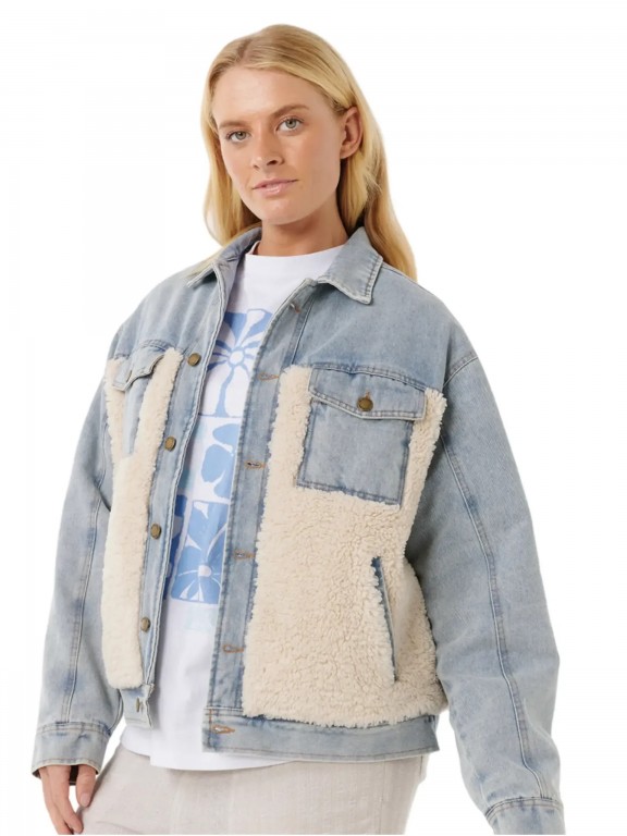 Casaco Rip Curl Cruisin Sherpa Denim Casaco Rip Curl Cruisin Sherpa Denim