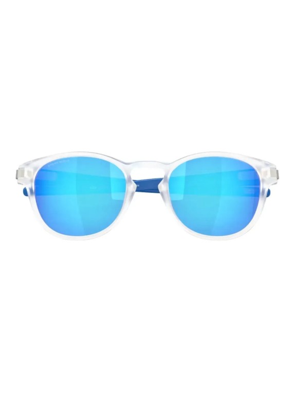 Oakley Latch Neon Pop Matte Clear w/ Prizm Sapphire Sunglasses