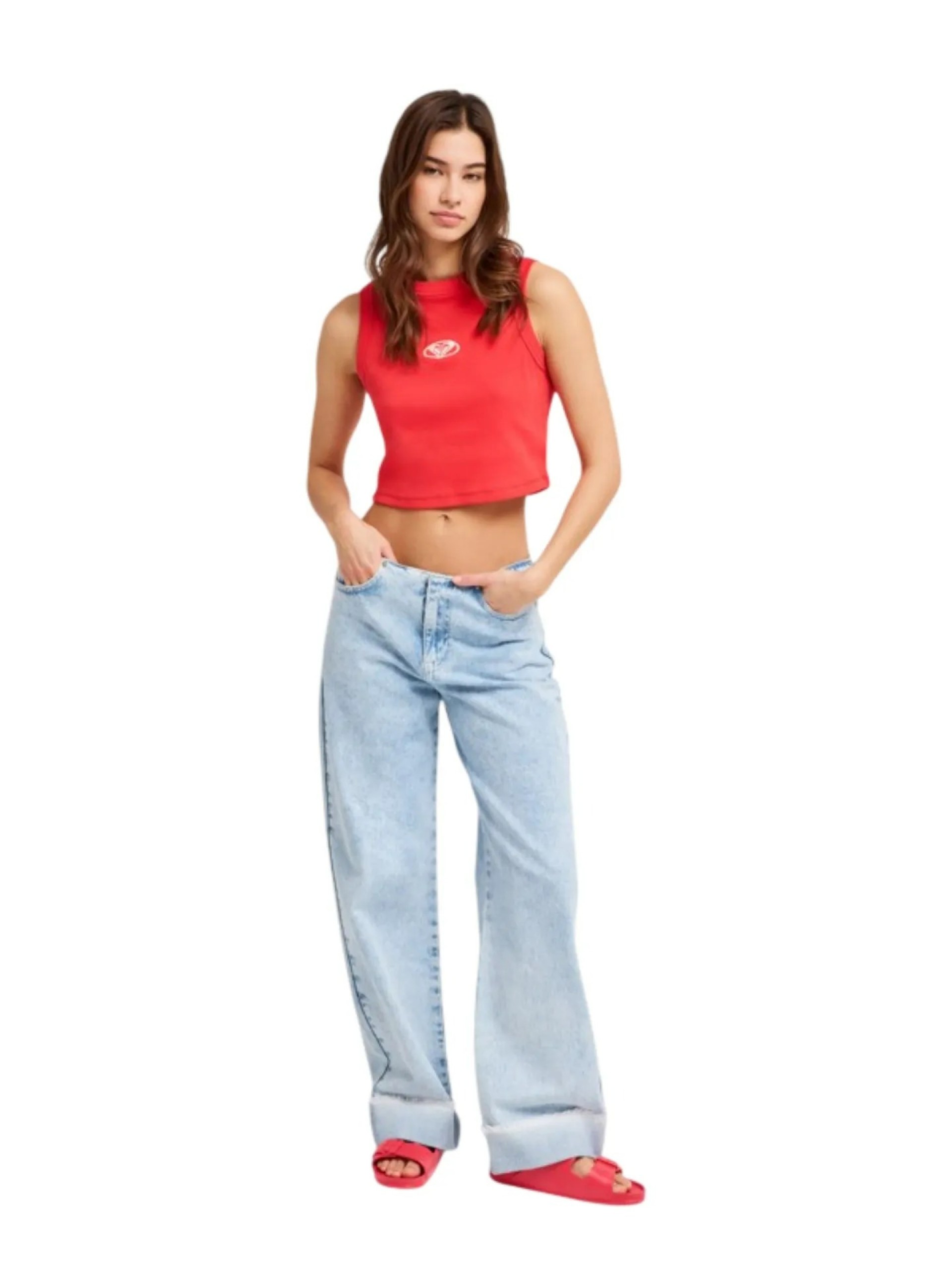 Calças Roxy Coco Low Sunbleach Denim