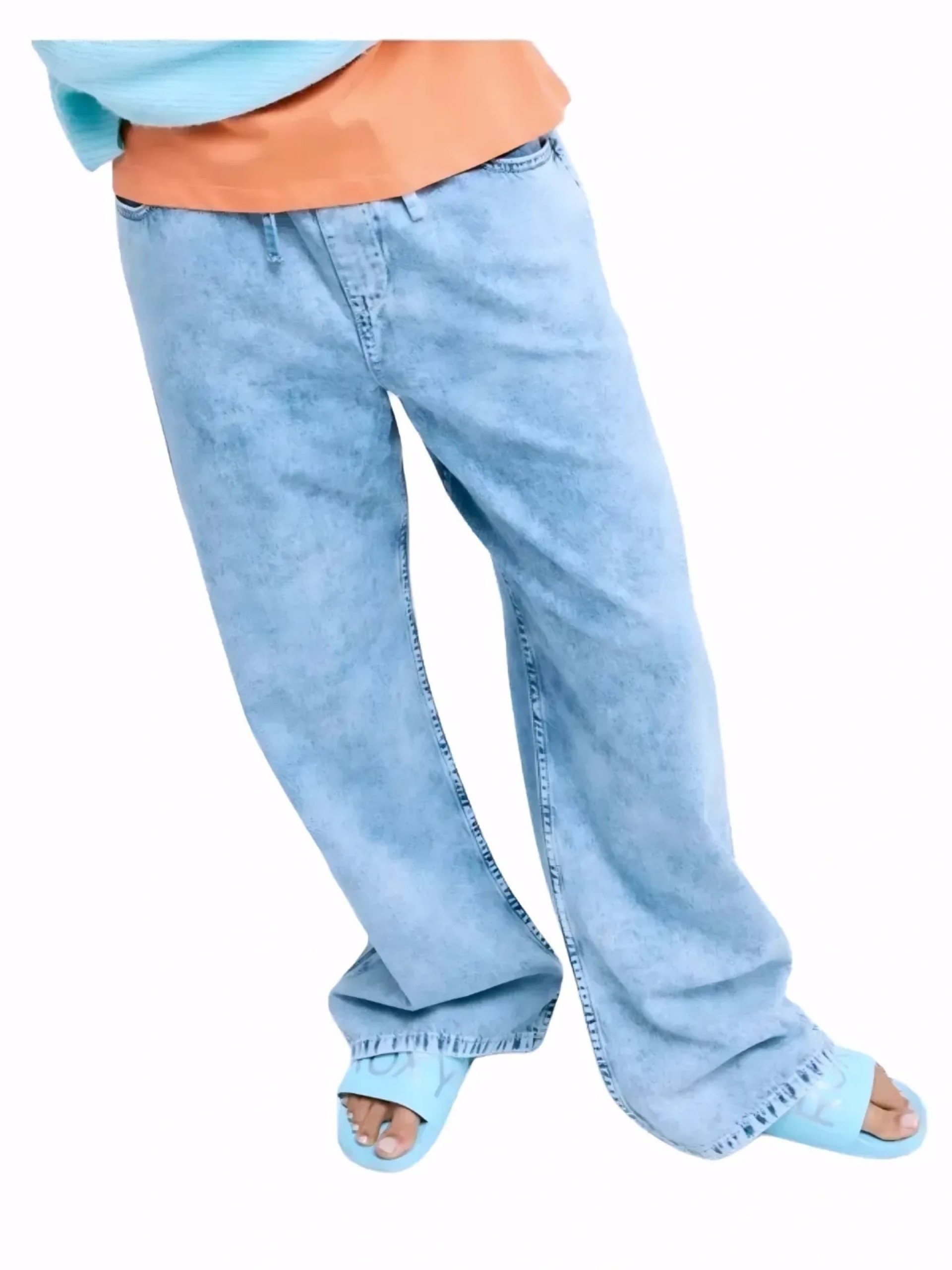 Calças Roxy Saltwater Mid Sunbleached Denim