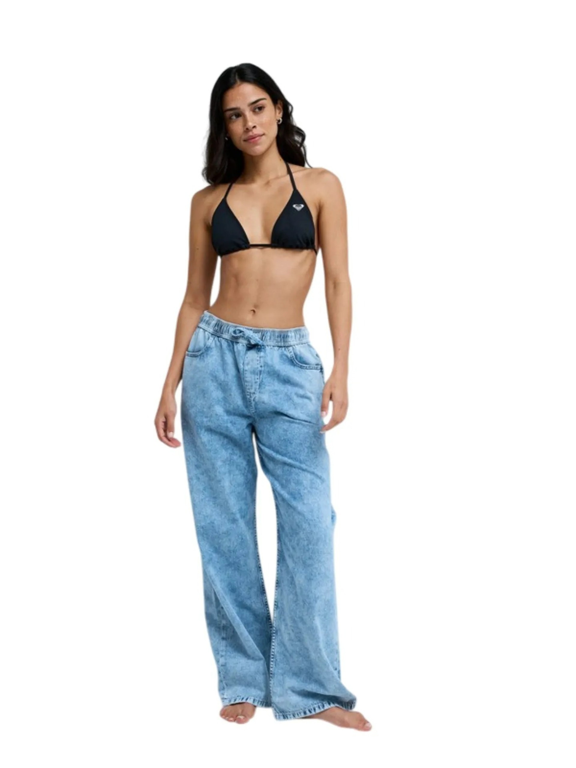 Calças Roxy Saltwater Mid Sunbleached Denim