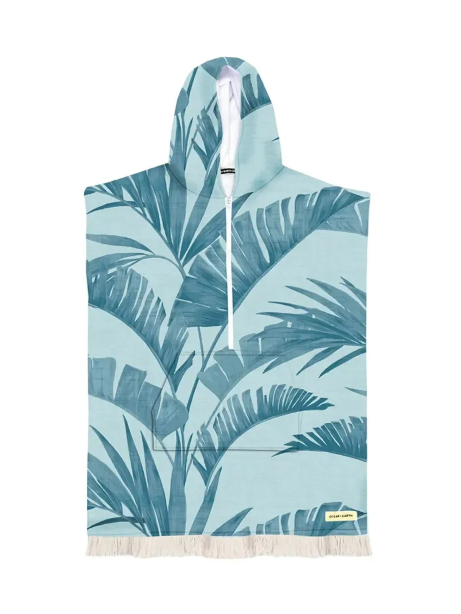Poncho Ocean & Earth Ladies Palm Zip Front
