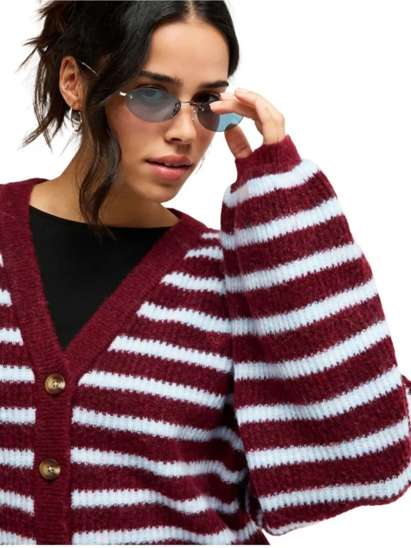 Roxy Deep Ocean Stripe Knit Jacket Roxy Deep Ocean Stripe Knit Jacket
