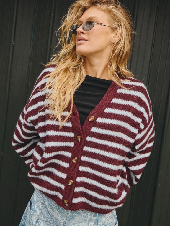 Casaco de Malha Roxy Deep Ocean Stripe