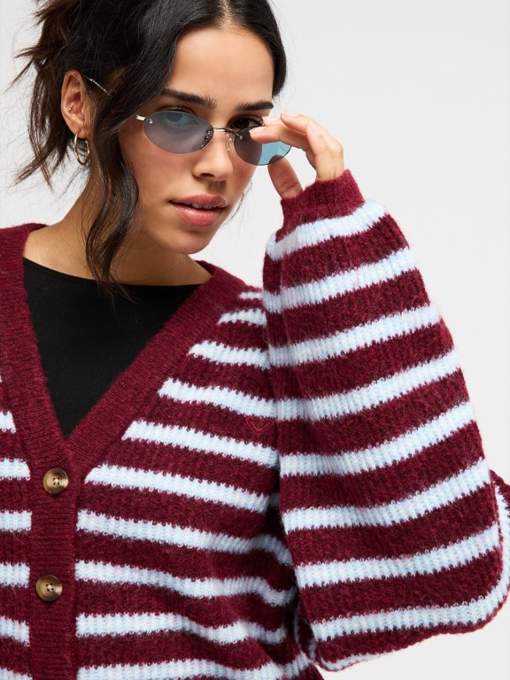Casaco de Malha Roxy Deep Ocean Stripe