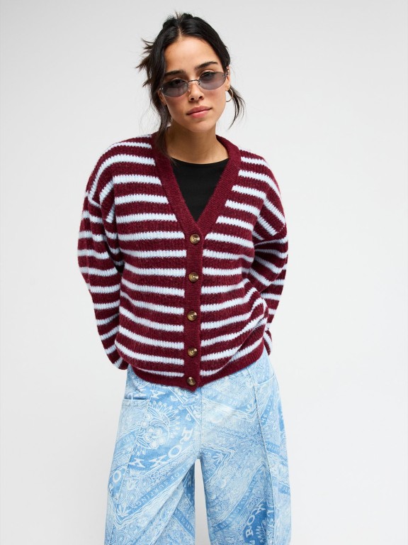 Casaco de Malha Roxy Deep Ocean Stripe