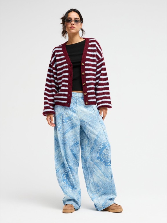 Casaco de Malha Roxy Deep Ocean Stripe